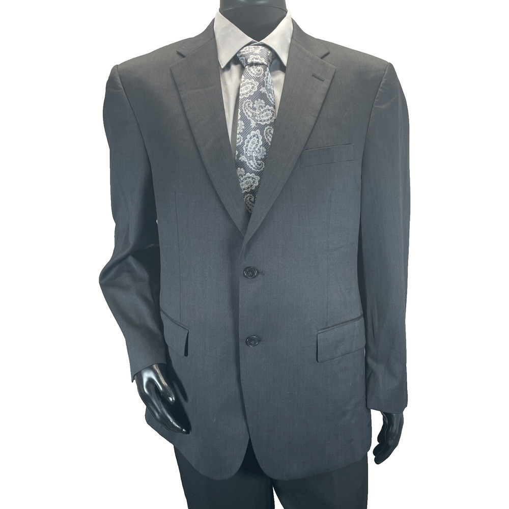 Jos. A. Bank Tailored Fit Blazer Gray Men's 43R‎ 100% Wool Travelers Suit Jacket